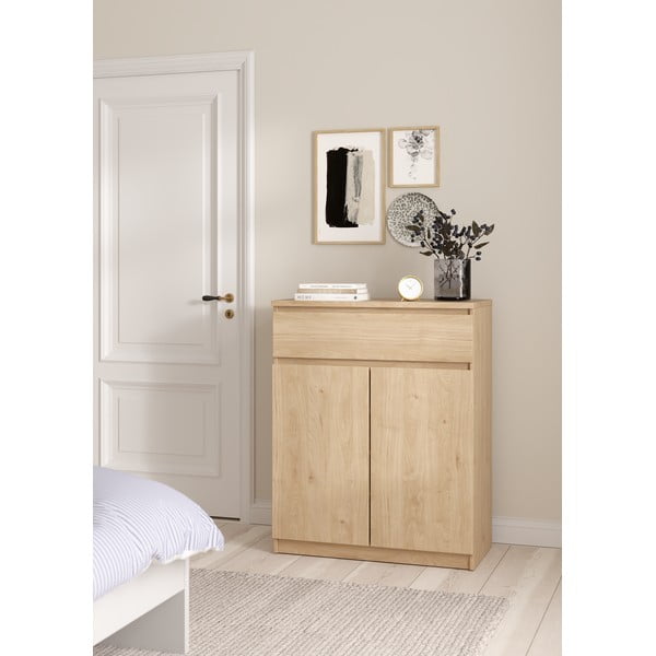 Скрин от дъбов декор в естествен цвят 80x100x40 cm Naia – Tvilum-image-1