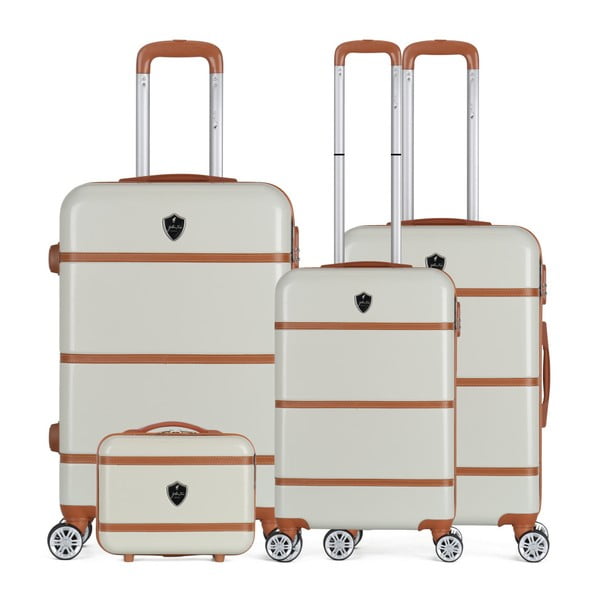 Sada 4 béžových cestovních kufrů na kolečkách GENTLEMAN FARMER Integre & Vanity Duro