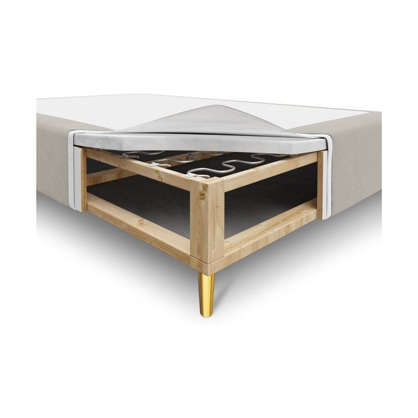 Бежово кадифено двойно легло , 160 x 200 cm Lia - Milo Casa-image-2