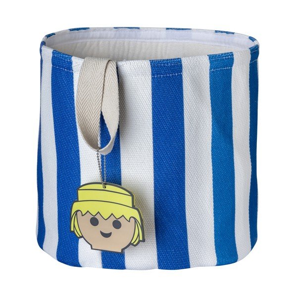 Синя текстилна детска кошница за играчки ø 30x28 cm Stripes – Playmobil-image-2