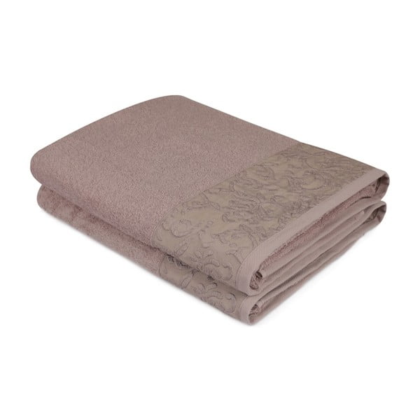 Комплект от 2 кафяви памучни кърпи Noktali Sal, 90 x 150 cm - Soft Kiss