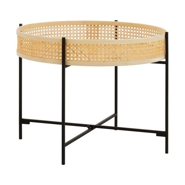 Ратанова кръгла масичка за кафе в естествен цвят ø 60 cm Depok – Premier Housewares