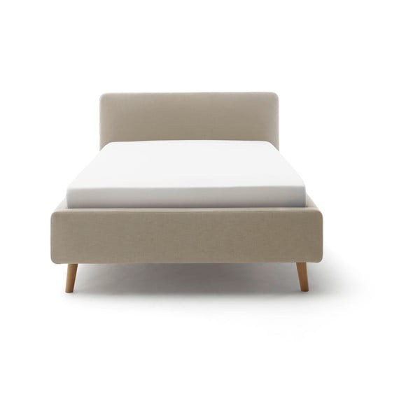 Светлокафяво единично легло 120x200 cm тапицирано без ламелно дъно Mattis – Meise Möbel-image-4