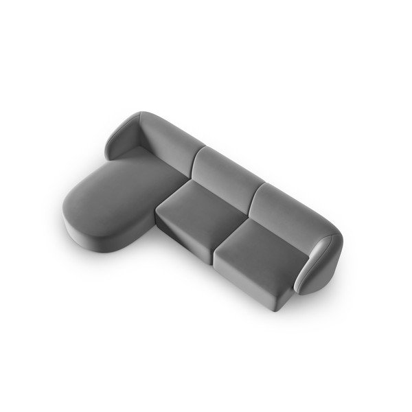 Сив кадифен ъглов диван (ляв ъгъл) Paolo – Milo Casa-image-2