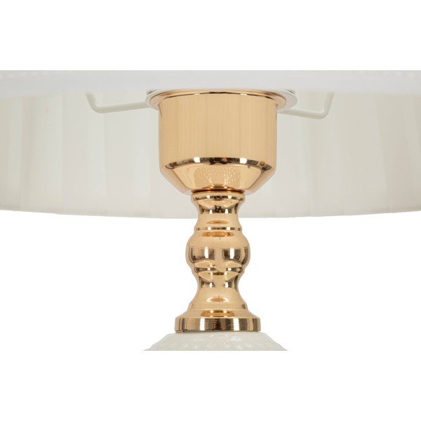 Бяла настолна лампа с текстилен абажур (височина 57 cm) Caserta – Mauro Ferretti-image-3