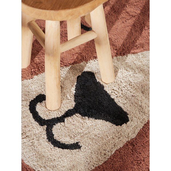 Кафяв памучен детски килим подходящ за пране/ръчно изработен 101x120 cm Snuggle Benni – Hanse Home-image-3