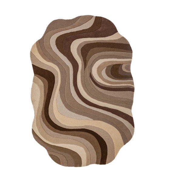 Кафяв/бежов ръчно изработен вълнен килим 160x230 cm Envy Wool – Flair Rugs