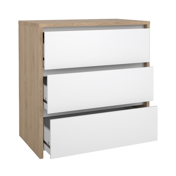 Скрин от дъбов декор бял и естествен цвят 80x84x48 cm Next – Tvilum-image-2