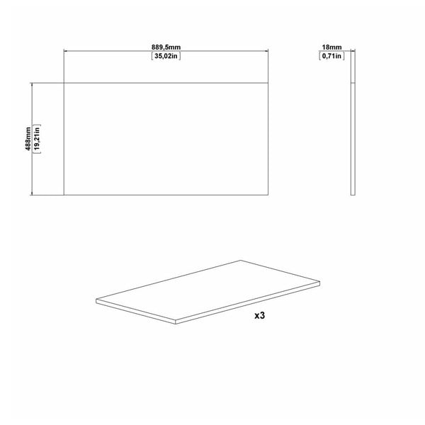 Допълнителни рафтове за гардероб в комплект от 3 (широчина 89 см) Verona - Tvilum-image-2