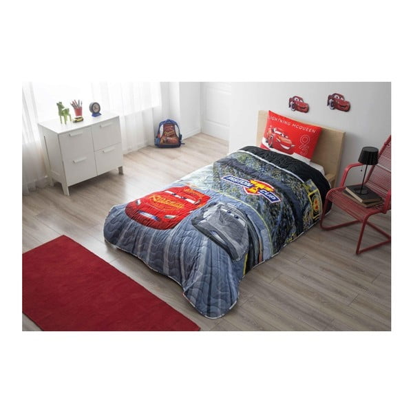 Комплект от покривка за легло и калъфка за възглавница , 160 x 220 cm Disney Cars - Taç