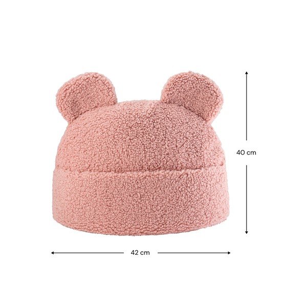 Розова детска възглавница за диван от букле Teddy Pouch – Wigiwama-image-2