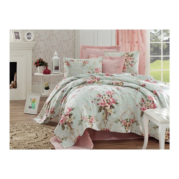 Комплект от памучна тънка покривка за единично легло, чаршаф и калъфка за възглавница Breeze - Mijolnir