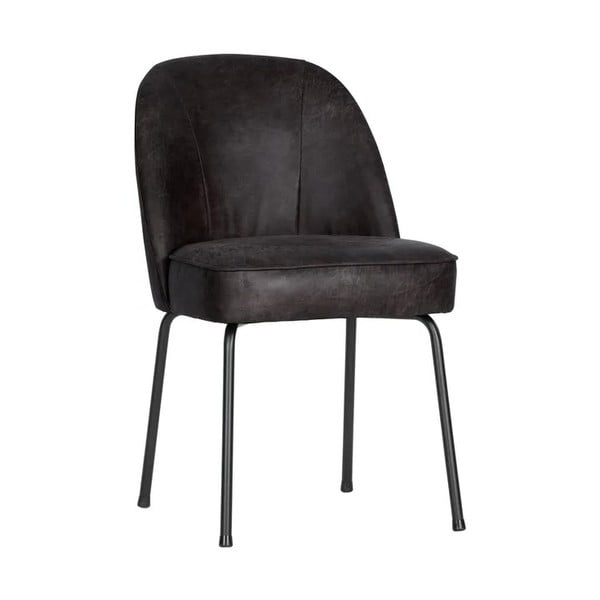 Черни кожени трапезни столове в комплект 2 бр. Vogue – WOOOD