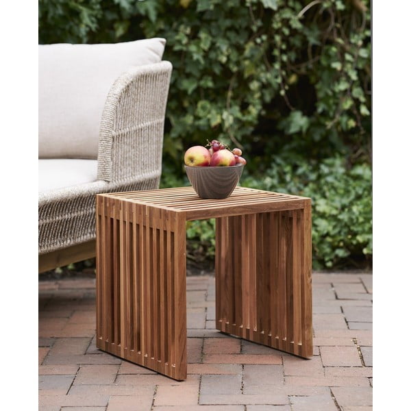 Странична маса от тиково дърво 40x40 cm Pego - House Nordic-image-1