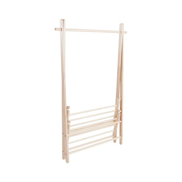 Стойка за дрехи от масивен бор в светло естествен цвят 100x150x41 cm Cole – Jotex-image-3