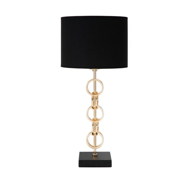 Настолна лампа в черно и златисто Glam , височина 54,5 cm Rings - Mauro Ferretti