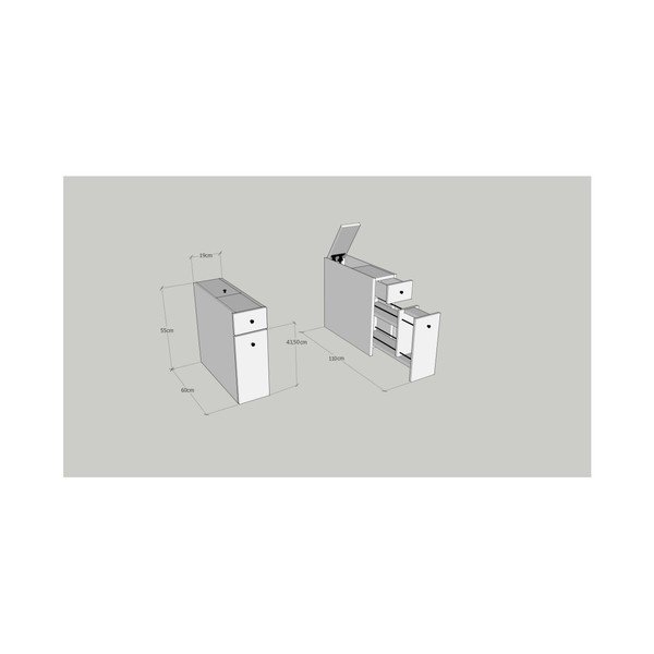 Бял шкаф за баня Garetto Calencia White - Kalune Design-image-1