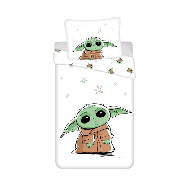 Памучно детско спално бельо за единично легло 140x200 cm Star Wars Baby Yoda - Jerry Fabrics