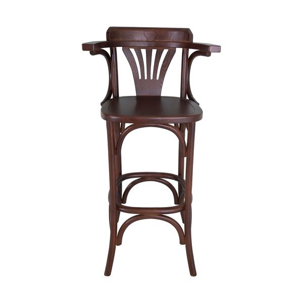 Кафяв бар стол от масивен бряст (височина на седалката 77 cm) Montmartre – Antic Line-image-2