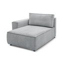 Светлосив модул за диван от велур, ляв ъгъл Nihad modular - Bobochic Paris