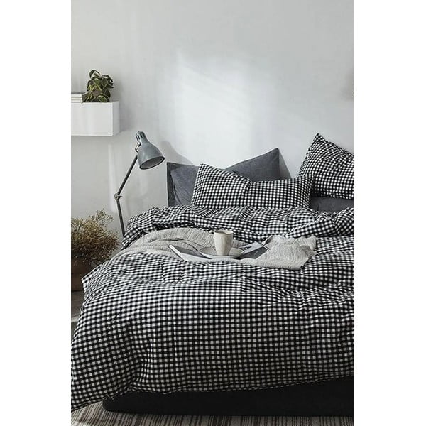 Сиво спално бельо за двойно легло/разширено с чаршаф 200x220 cm - Mila Home