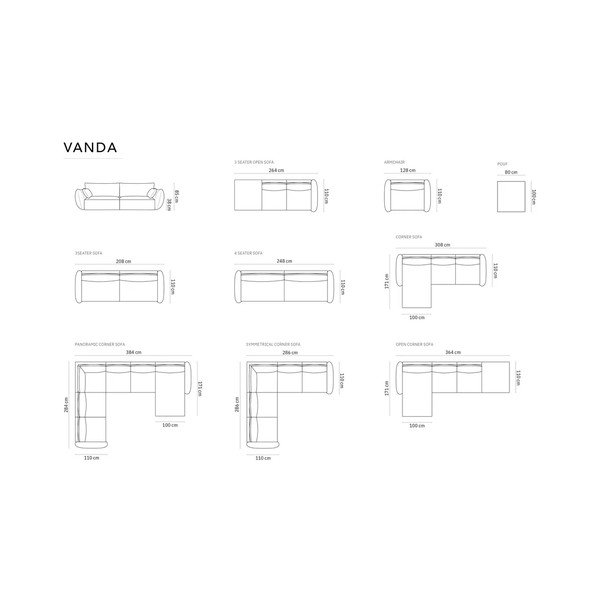 Зелена шенилова табуретка Vanda – Mazzini Sofas-image-4