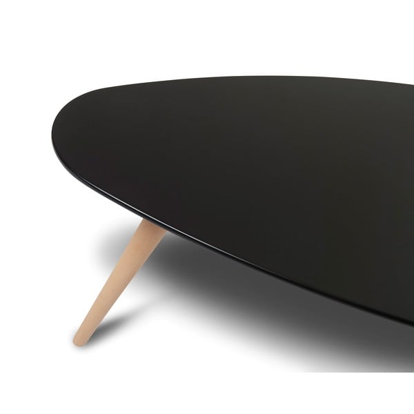 Черна масичка за кафе с крака от букова дървесина , 116 x 66 cm Fly - Furnhouse-image-1