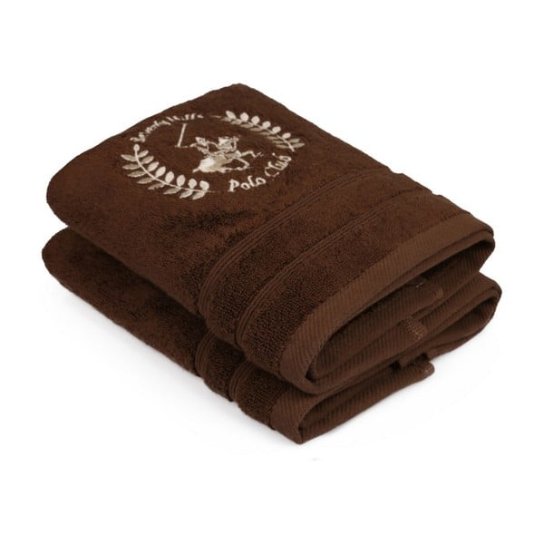 Комплект от две кафяви кърпи , 66 x 41 cm - Beverly Hills Polo Club