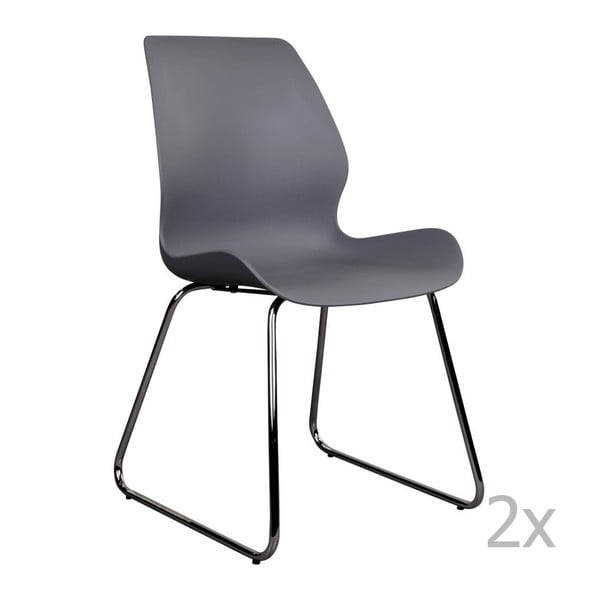 Sada 2 šedých židlí House Nordic Sola