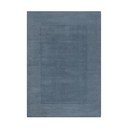 Тъмносин ръчно изработен вълнен килим 200x290 cm Textured Wool Border – Flair Rugs