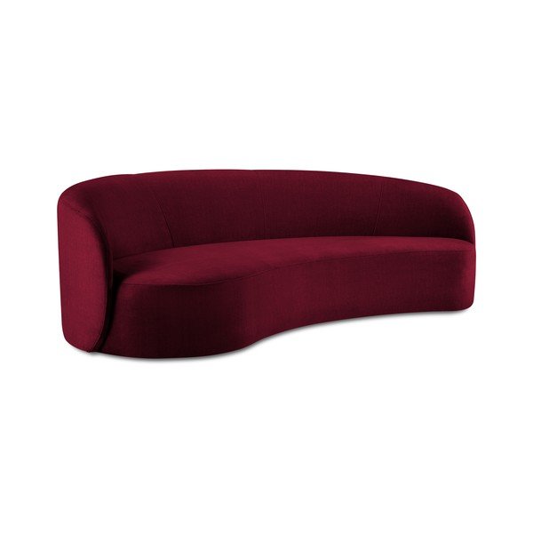 Асиметричен диван от бургундско кадифе , ляв Debbie - Mazzini Sofas-image-2