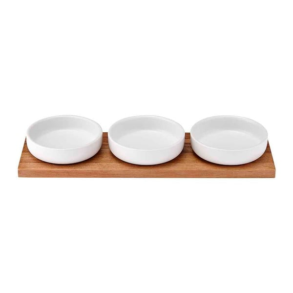 Бели чаши за сервиране в комплект от 3 части, изработени от камък Host - Ladelle