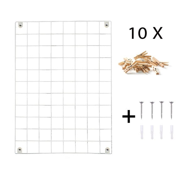 Бяла метална дъска за напомняне, 50 x 70 cm - Evila Originals-image-3