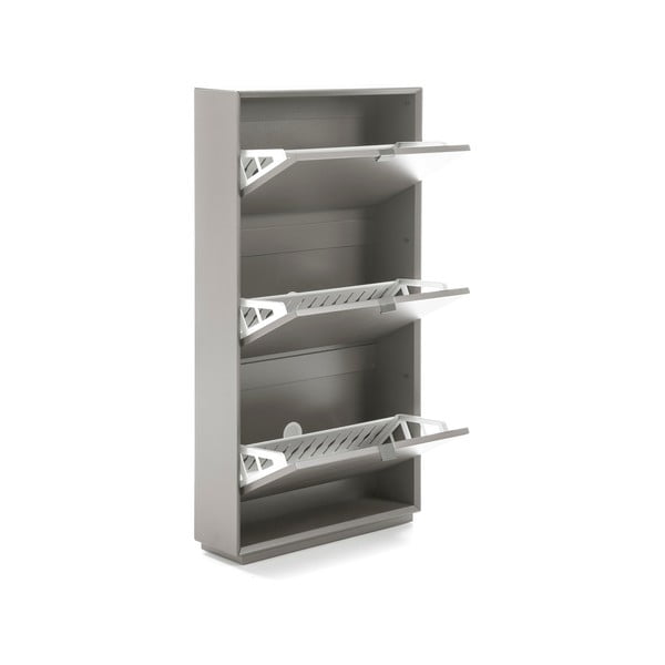 Сив шкаф за обувки с 3 чекмеджета Luka - Marckeric-image-3