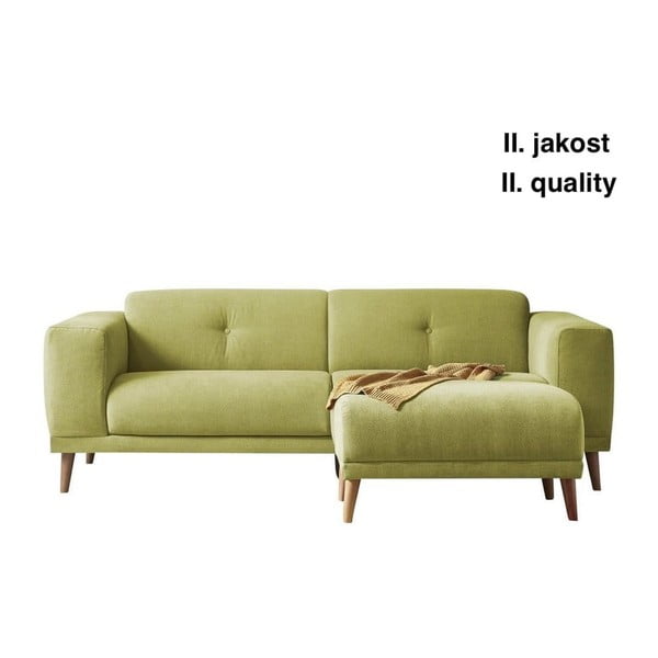 (II. качество) Зелен диван с подложка за крака Luna - Bobochic Paris