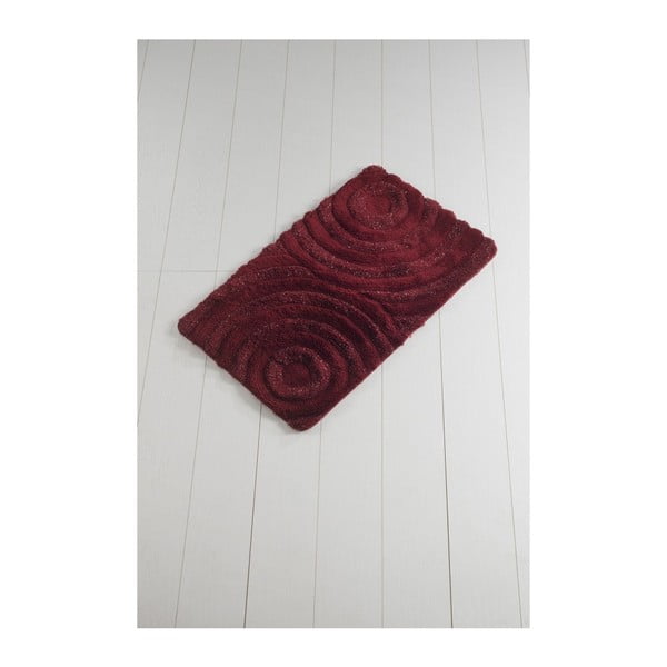 Тъмночервена постелка за баня Wave Red, 60 x 100 cm - Confetti Bathmats