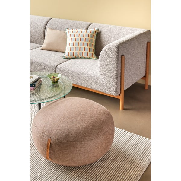 Светлокафяв пуф Turenio, ø 70 cm Mochi - Hübsch-image-1