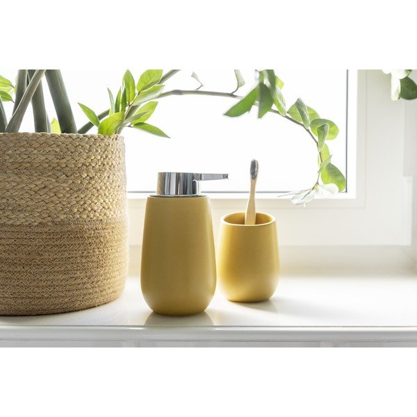 Жълта керамична чаша за четки за зъби Badi - Wenko-image-1