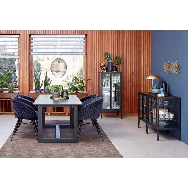 Черна витрина, височина 131 cm Nino - Canett-image-1