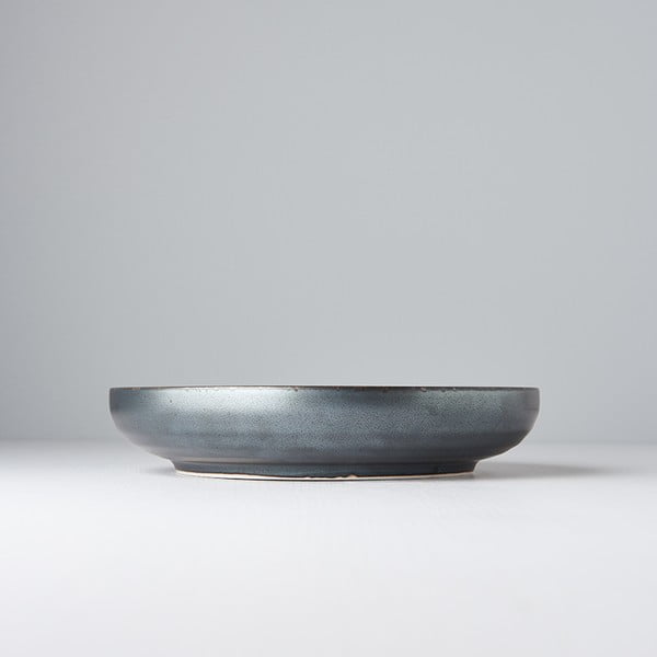 Черно-сива керамична чиния с изпъкнал ръб Перла, ø 22 cm Black Pearl - MIJ-image-1