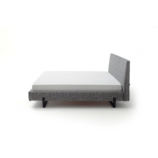 Сиво двойно легло 180x200 cm тапицирано без ламелно дъно La Gomera – Meise Möbel-image-3