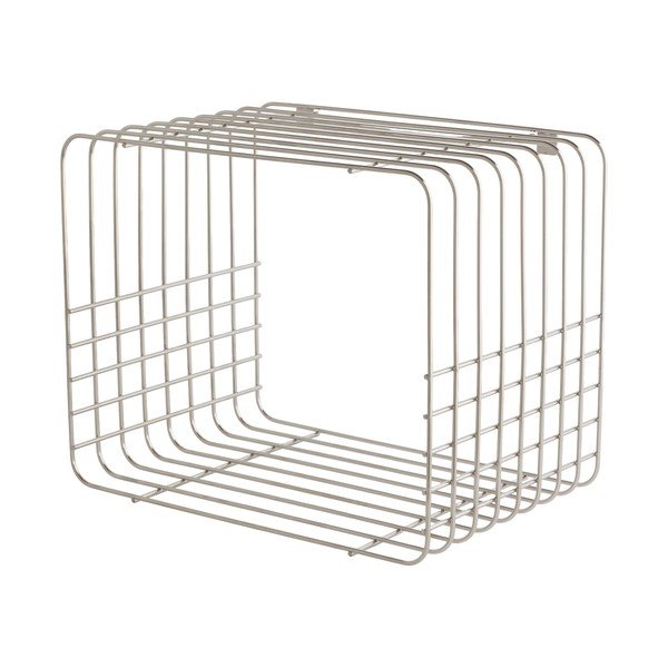 На няколко нива метален стенен рафт в блестящо сребрист цвят 38 cm Wire – Mette Ditmer Denmark