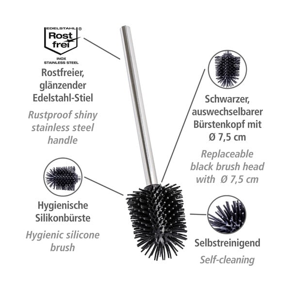 Сменяема четка за тоалетна с дръжка от неръждаема стомана - Wenko-image-3