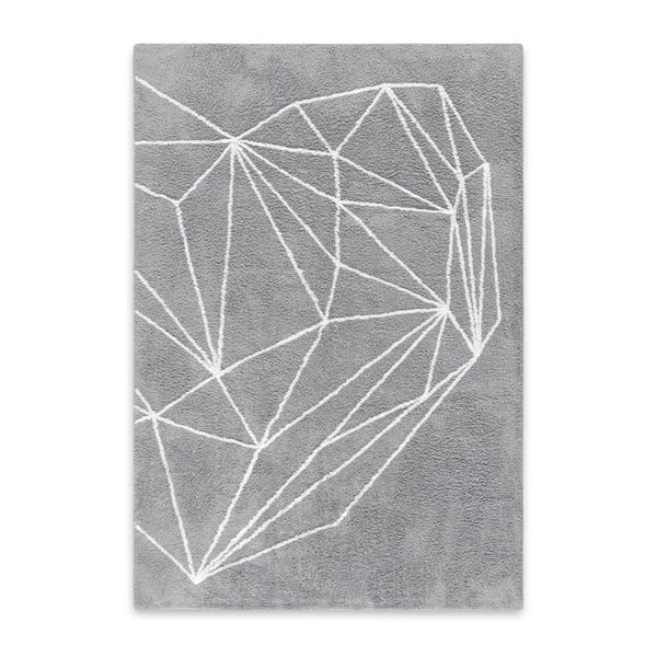 Šedo-bílý ručně tkaný koberec HF Living Heart, 120 x 170 cm