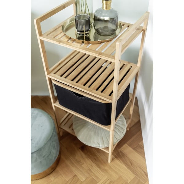 Черна/естествена бамбукова етажерка за баня 44x93,5 cm Ecori - Wenko-image-1