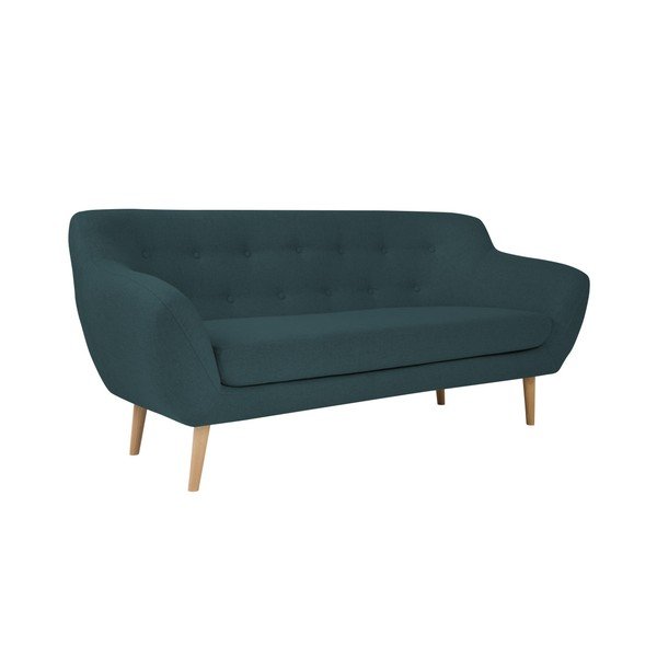 Tmavě modrá dvoumístná pohovka se světlými nohami Mazzini Sofas Sicile-image-1