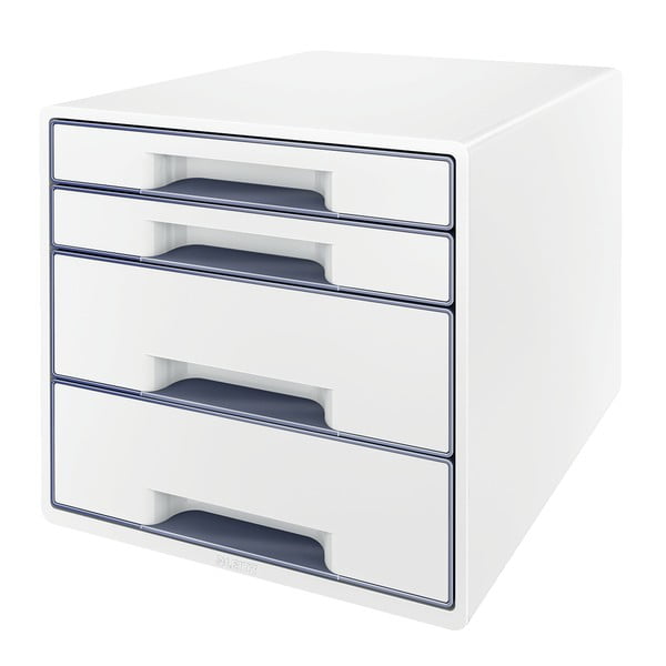 Бяло-сива кутия за чекмеджета WOW CUBE, 4 чекмеджета Cube - Leitz