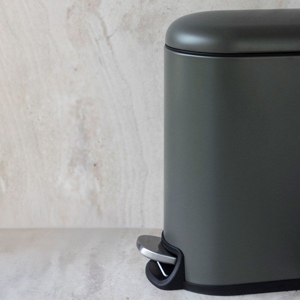 Тъмнозелено метално кошче за боклук с педал 5 l Mini Walther – Mette Ditmer Denmark-image-1