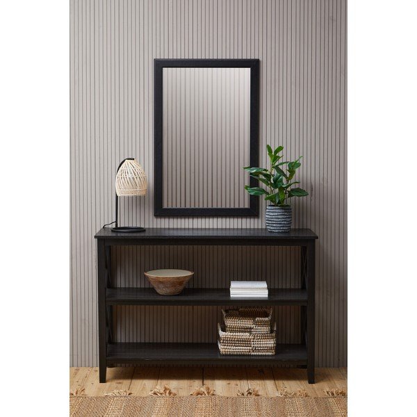 Черен стелаж от масивен бор 120x81x40 cm Heritage – Premier Housewares-image-4