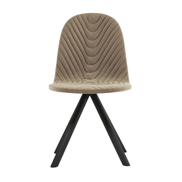Béžová židle s černými nohami Iker Mannequin Wave